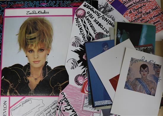 Zandra Rhodes fashion invitations of the 1970-80s